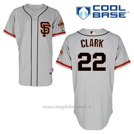 Maglia Baseball Uomo San Francisco Giants Will Clark 22 Grigio Alterner Cool Base